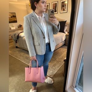 LOFT Plus Gray Wool Knit Blazer size 18